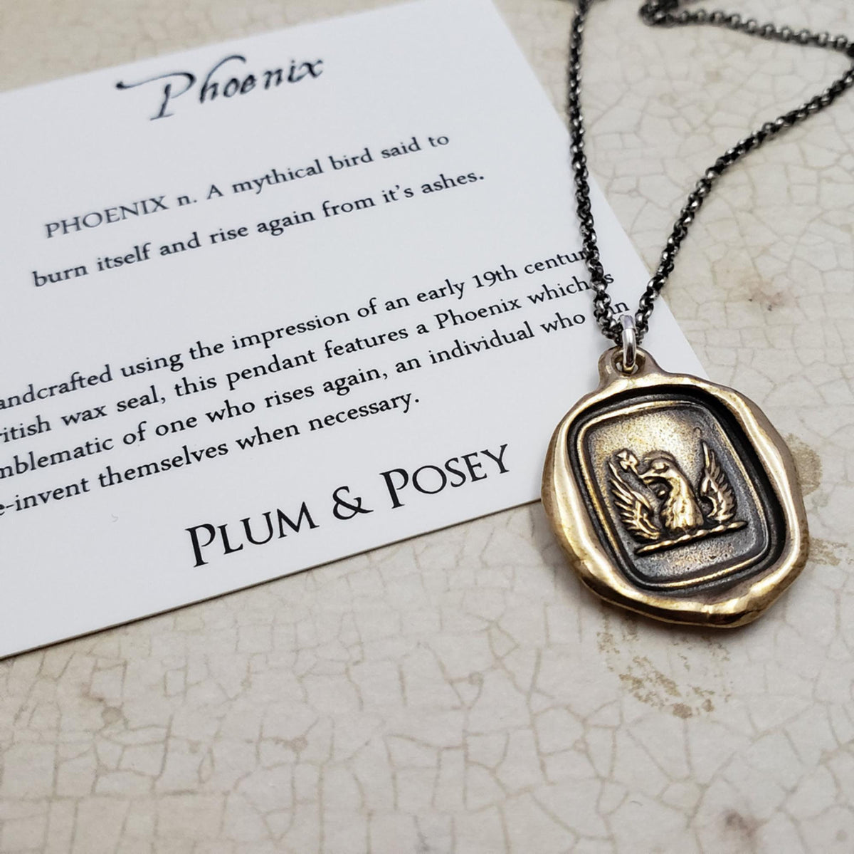 Phoenix Necklace in Bronze