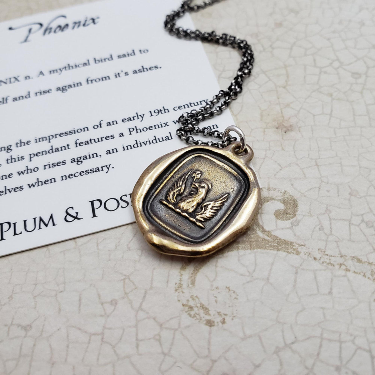 Phoenix Necklace in Bronze