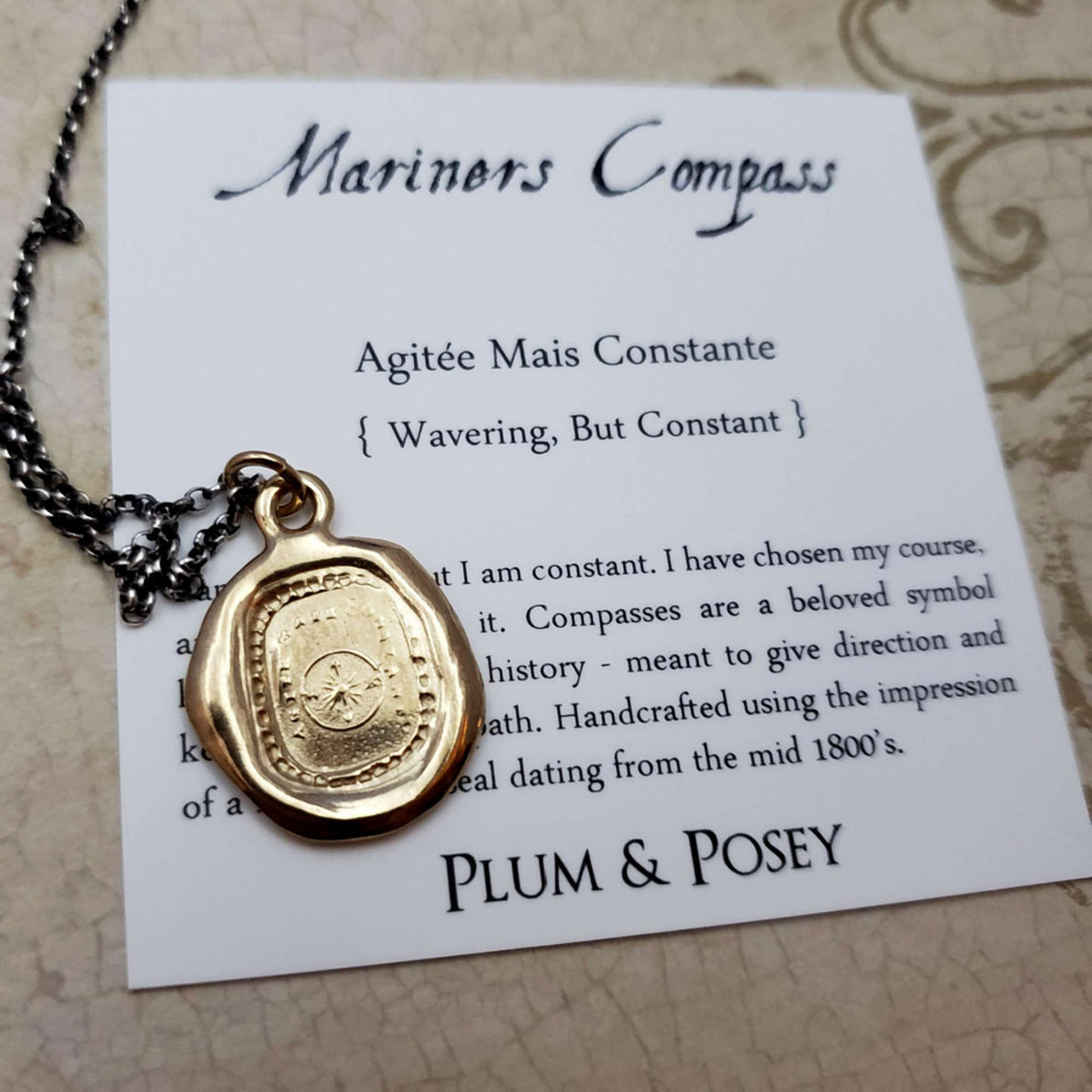 Mariners Compass in Gold Vermeil