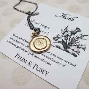 Dinna Forget Thistle Necklace in Gold Vermeil
