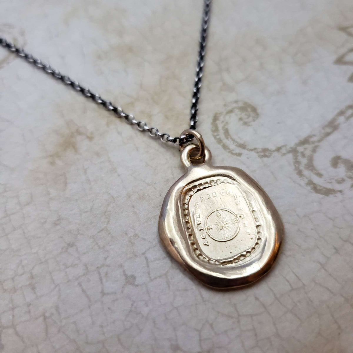 Mariners Compass in Gold Vermeil