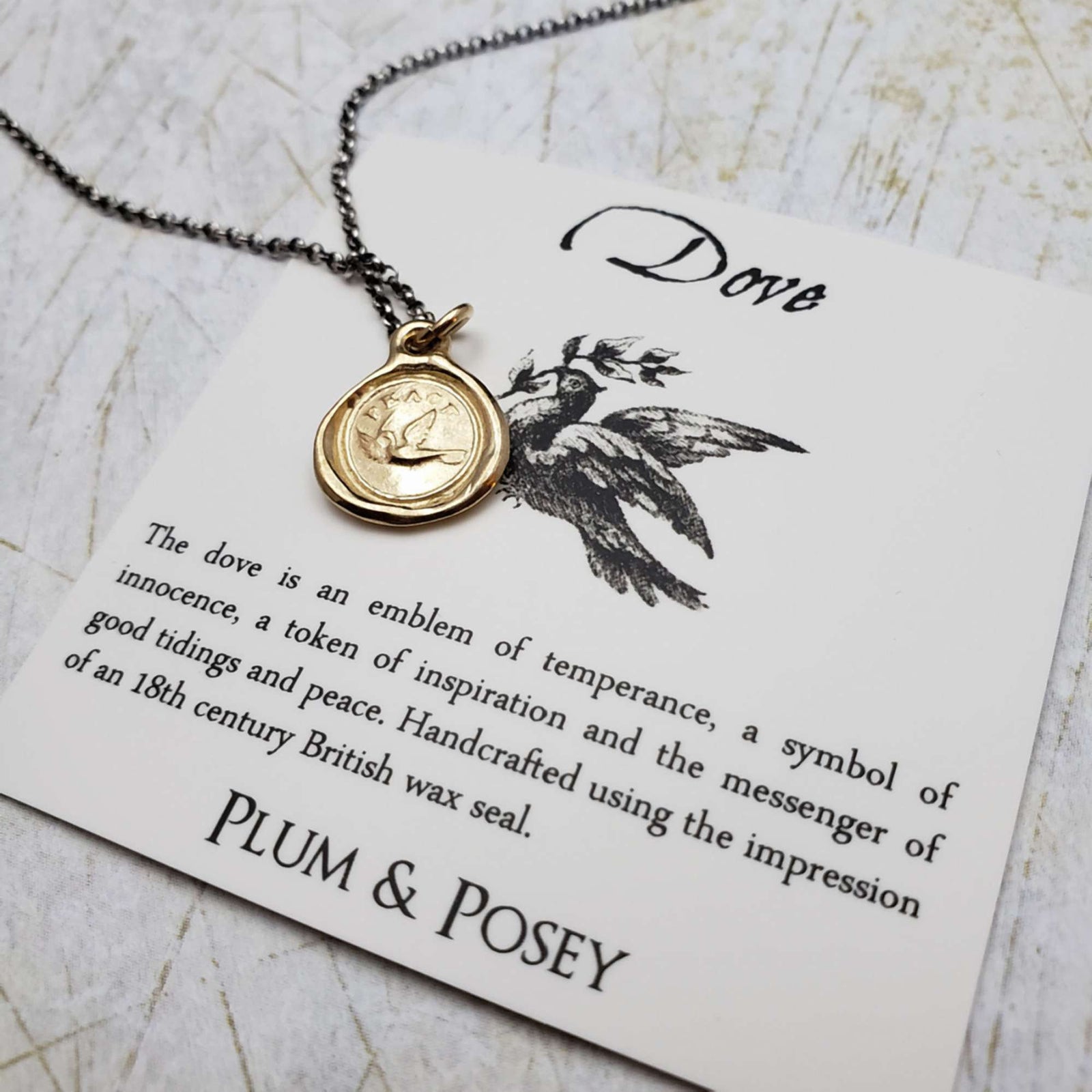 Peace Dove Necklace in Gold Vermeil