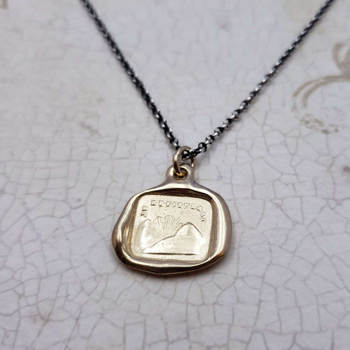 Rainbow - I Will Return Tomorrow Wax Seal necklace in Gold Vermeil