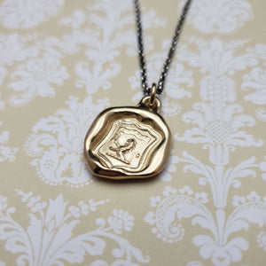 Courage Lion Rampant Necklace in Gold Vermeil