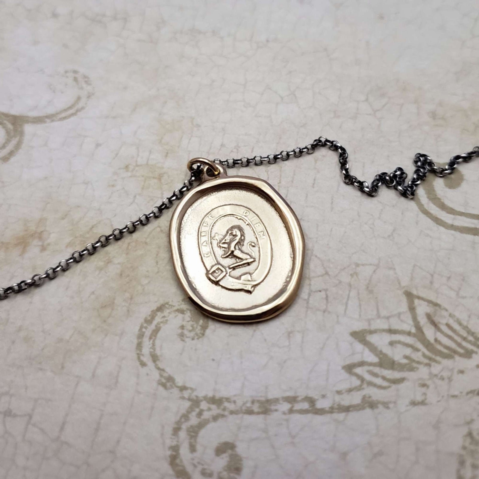 Lion - Carpe Diem in Gold Vermeil