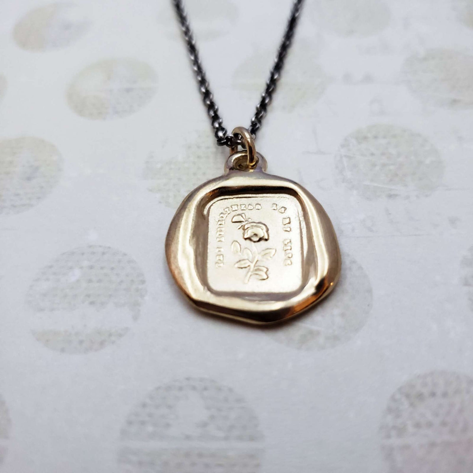 Rose and Butterfly - Thy sweetness is my life Pendant in Gold Vermeil