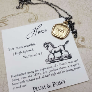 Horse Necklace in Gold Vermeil