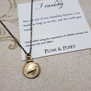 Friendship - Clasped Hands Friendship Necklace in Gold Vermeil