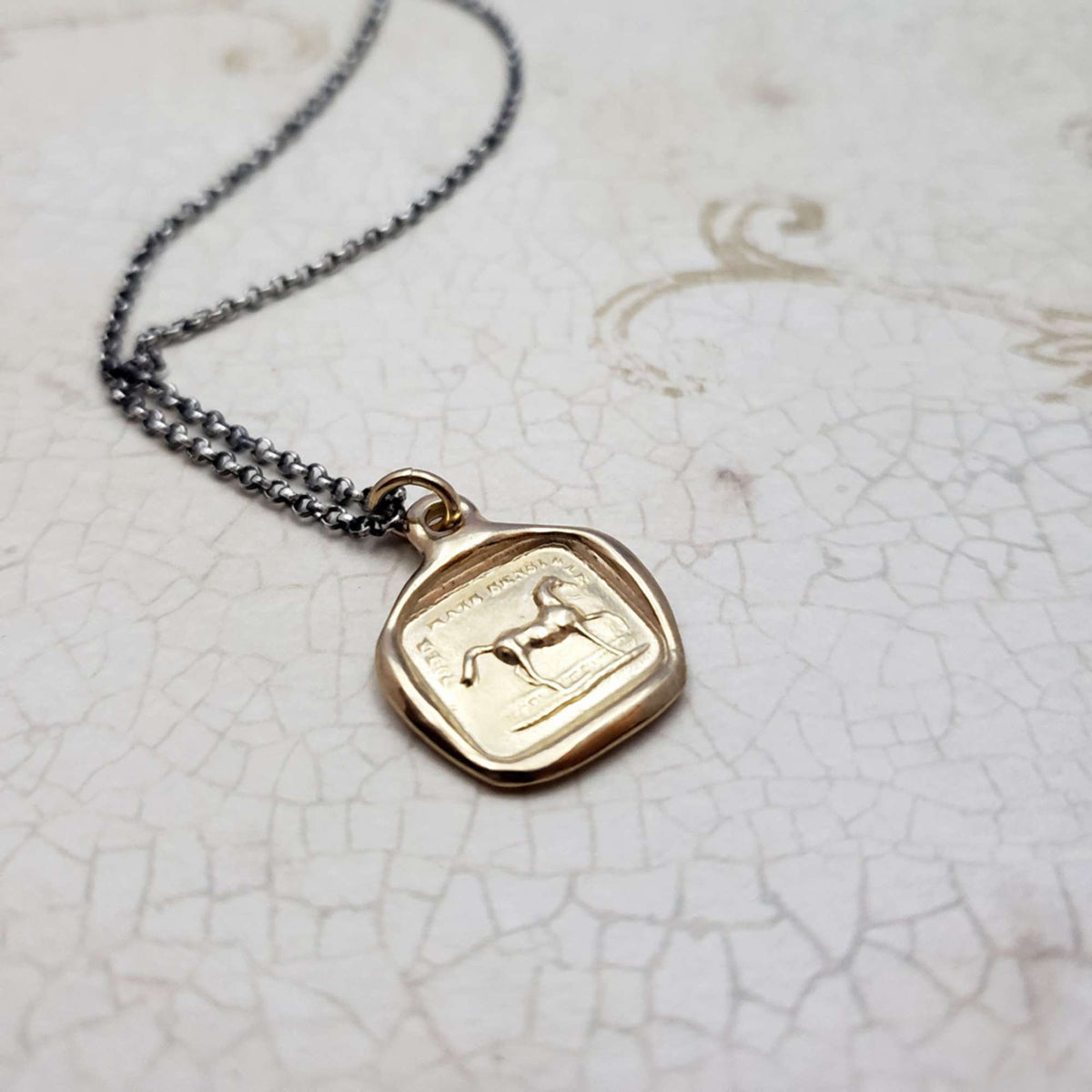 Horse Necklace in Gold Vermeil