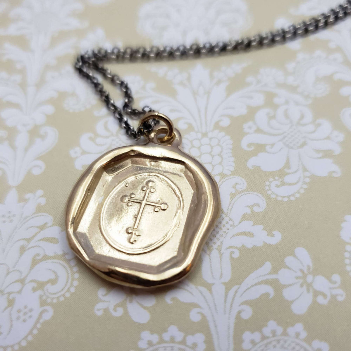 Antique Heraldic Cross in Vermeil