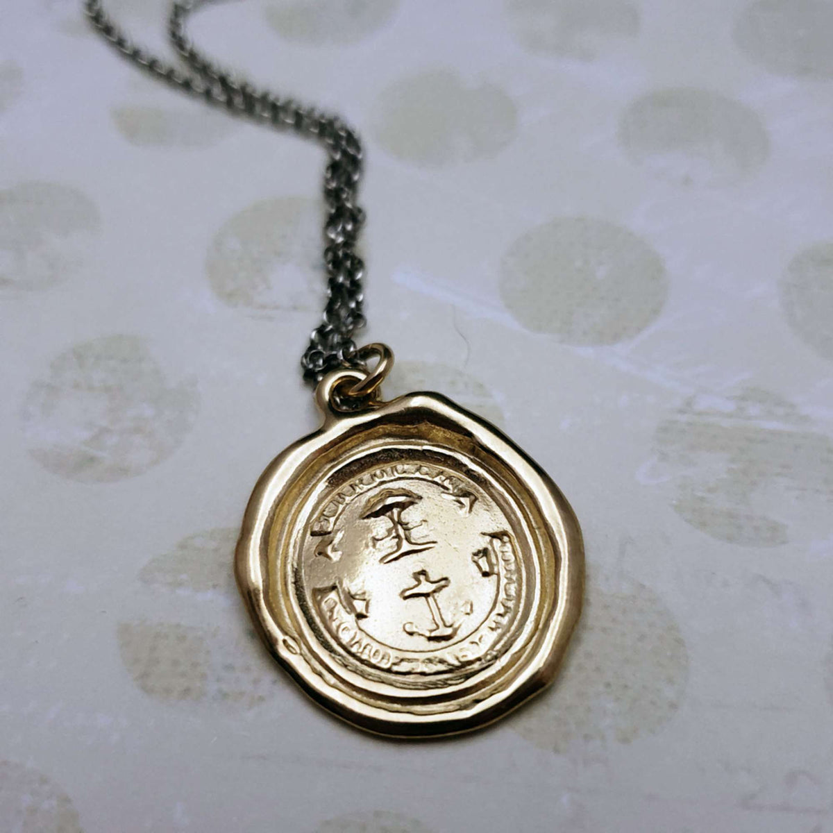 Oak &amp; Anchor in Gold Vermeil