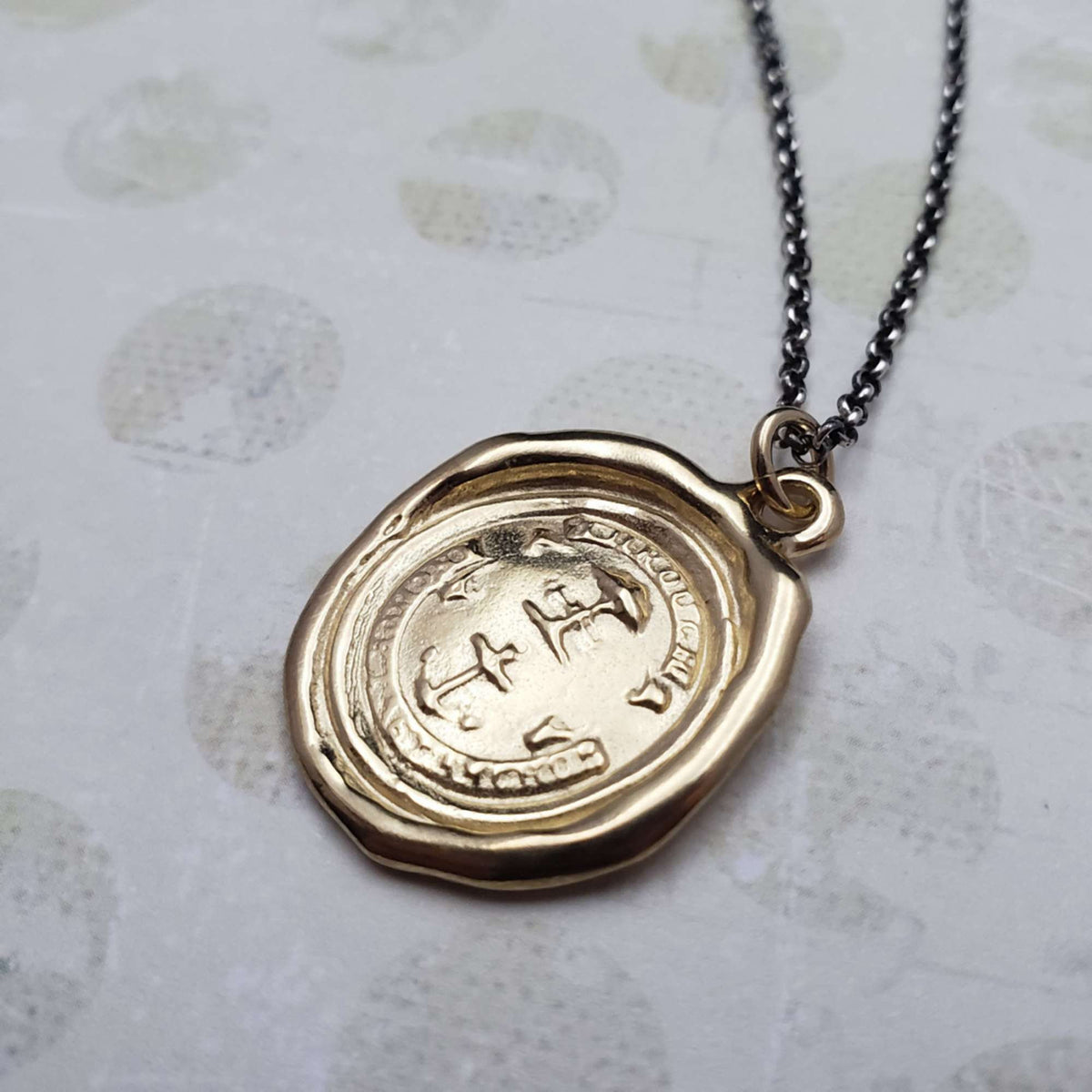 Oak &amp; Anchor in Gold Vermeil