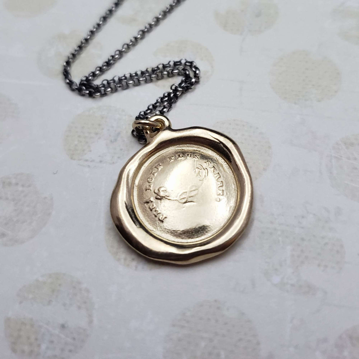 Swallow &amp; Love Knot - The further apart, the tighter the bond  in Gold Vermeil