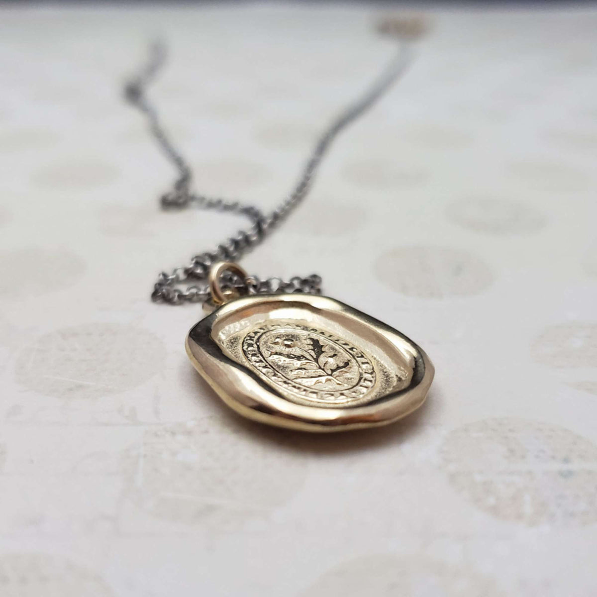 Thistle - &#39;Believe in yourself&#39; in Gold Vermeil