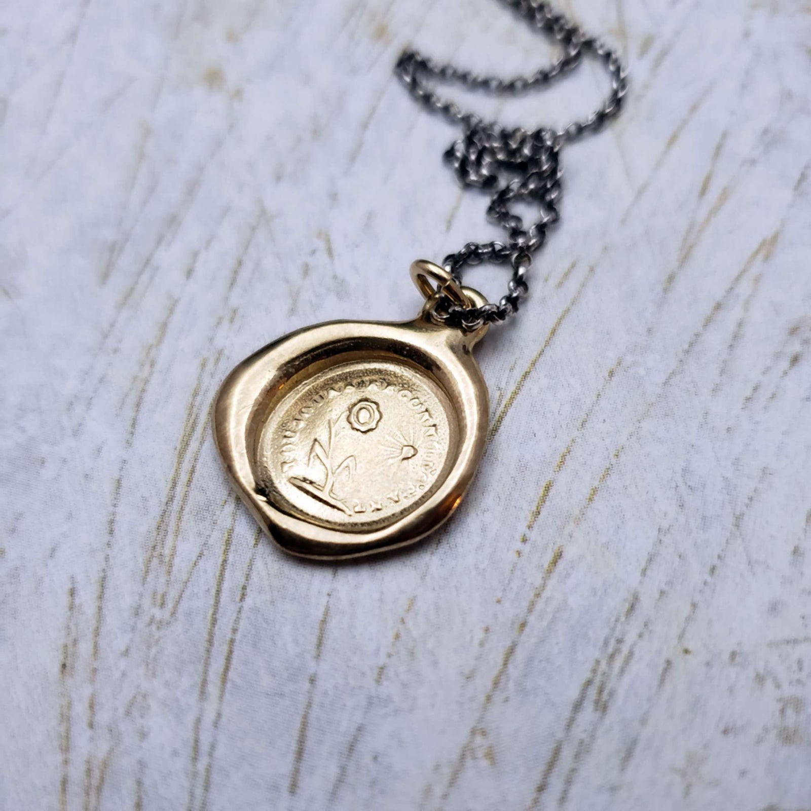 Gratitude Sunflower in Gold Vermeil