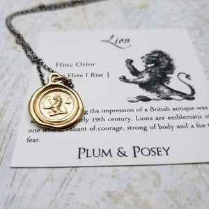 Lion Necklace - From Here I Rise in Gold Vermeil