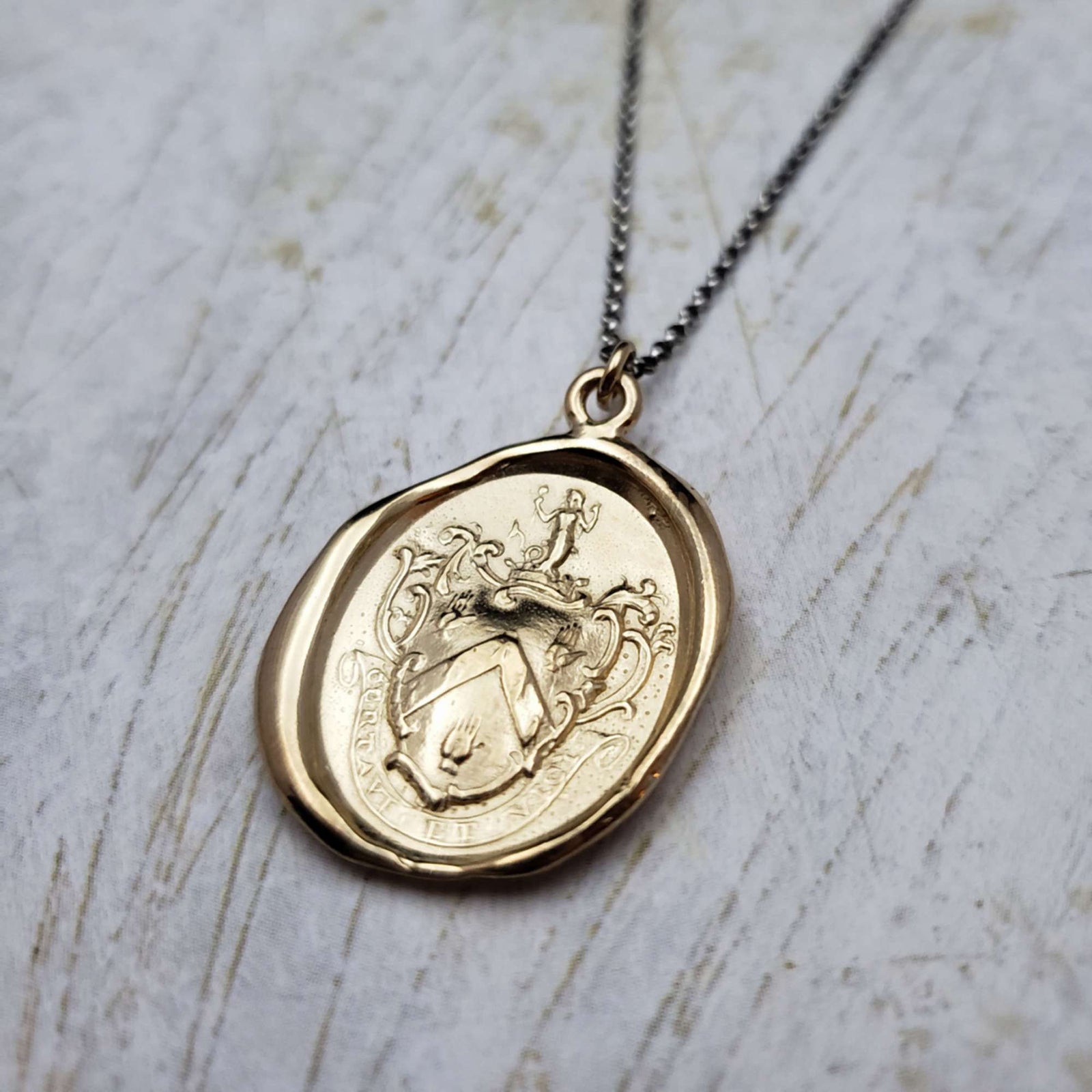 Mermaids Crest - Victorious -  in Gold Vermeil