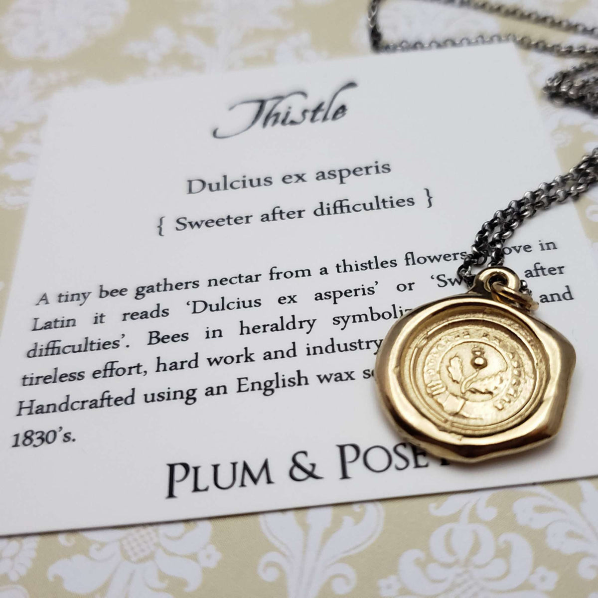 Thistle Latin Motto Antique Style Wax Seal Stamp