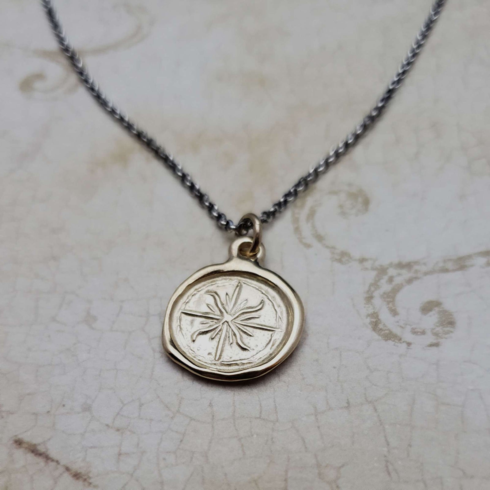 Windrose Compass in Gold Vermeil