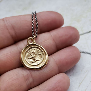 Lion Necklace - From Here I Rise in Gold Vermeil