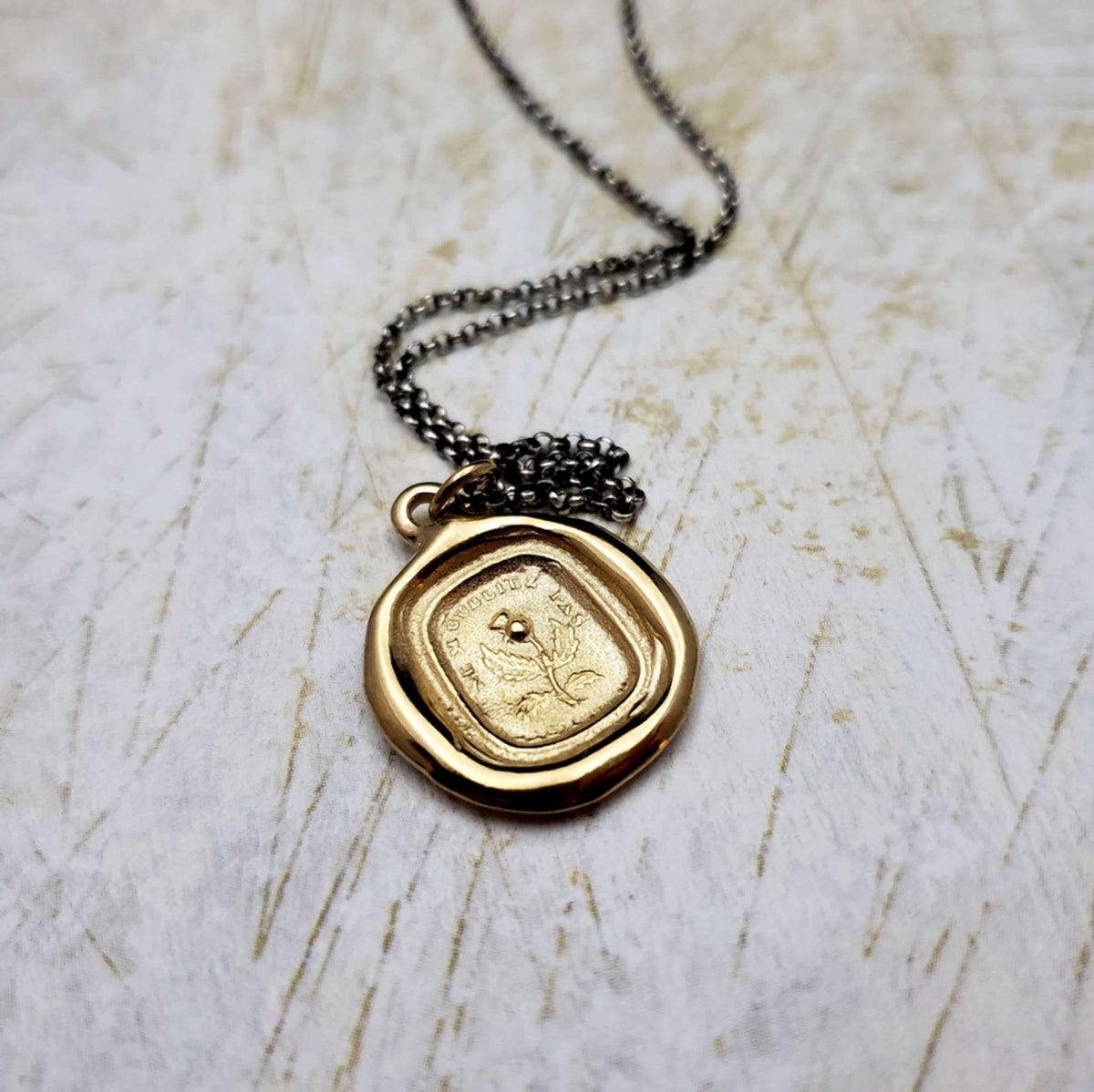 Thistle - Do Not Forget Me in Gold Vermeil