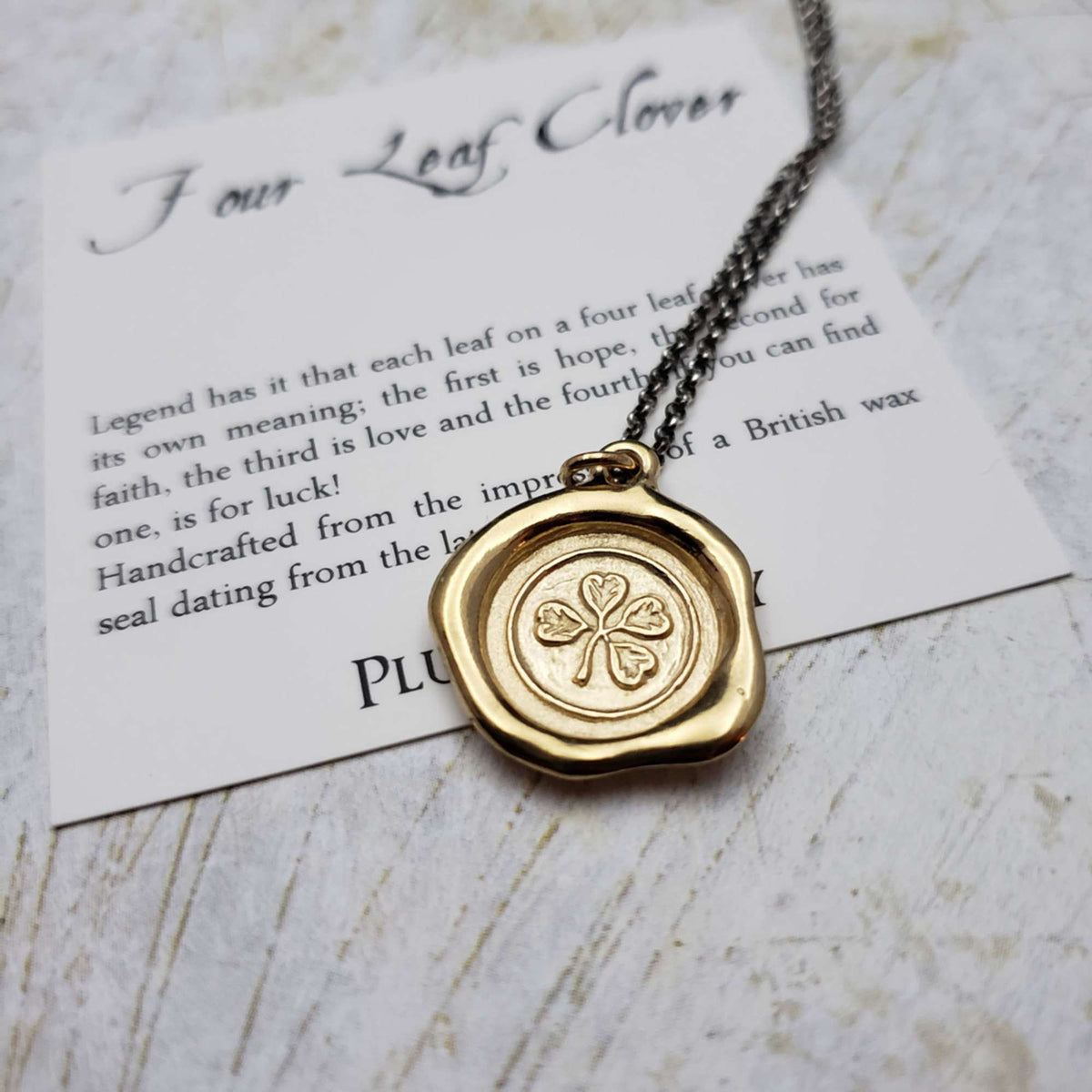 Four Leaf Clover Necklace in Gold Vermeil