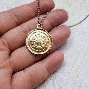 Compass Rose in Gold Vermeil