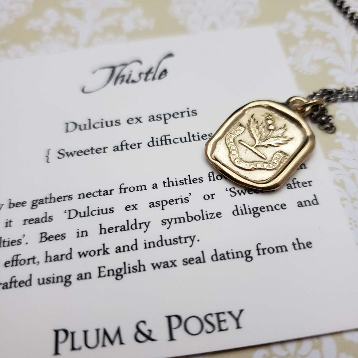 Scottish Thistle in Gold Vermeil