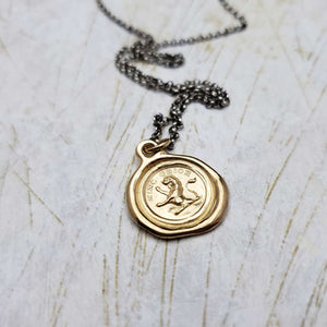 Lion Necklace - From Here I Rise in Gold Vermeil