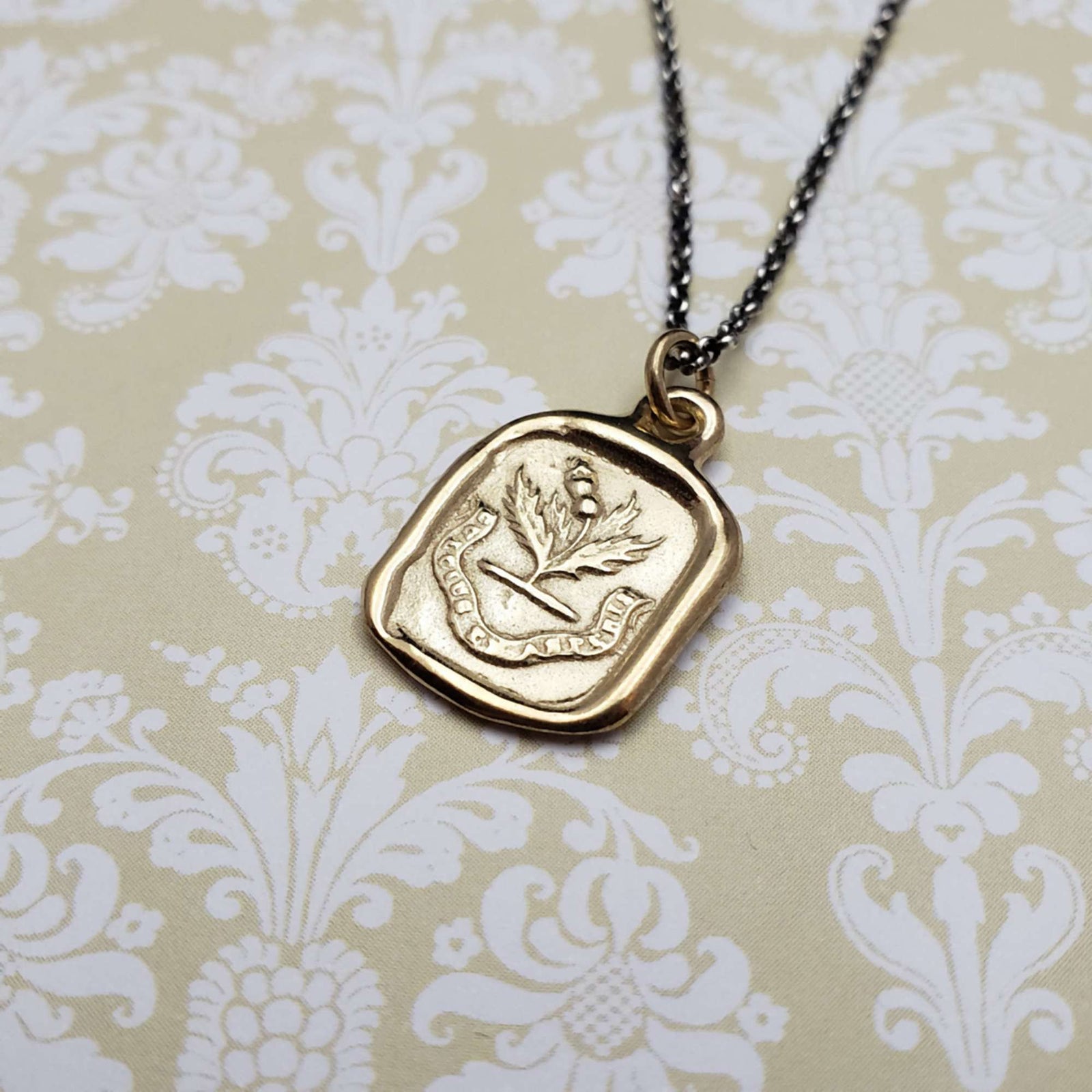 Scottish Thistle in Gold Vermeil
