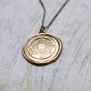Compass Rose in Gold Vermeil