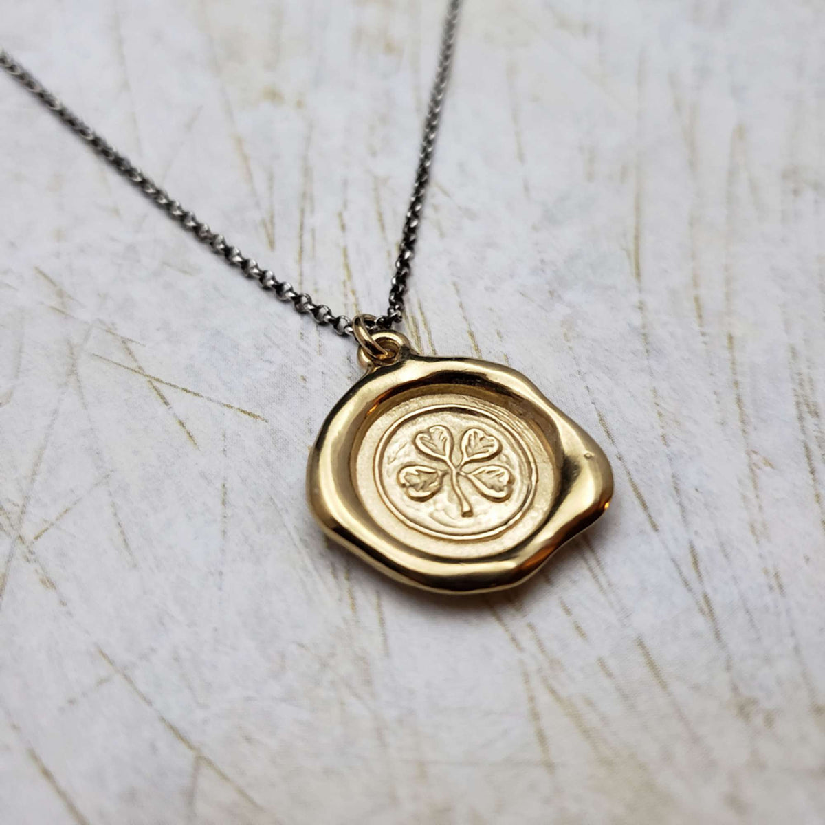 Four Leaf Clover Necklace in Gold Vermeil