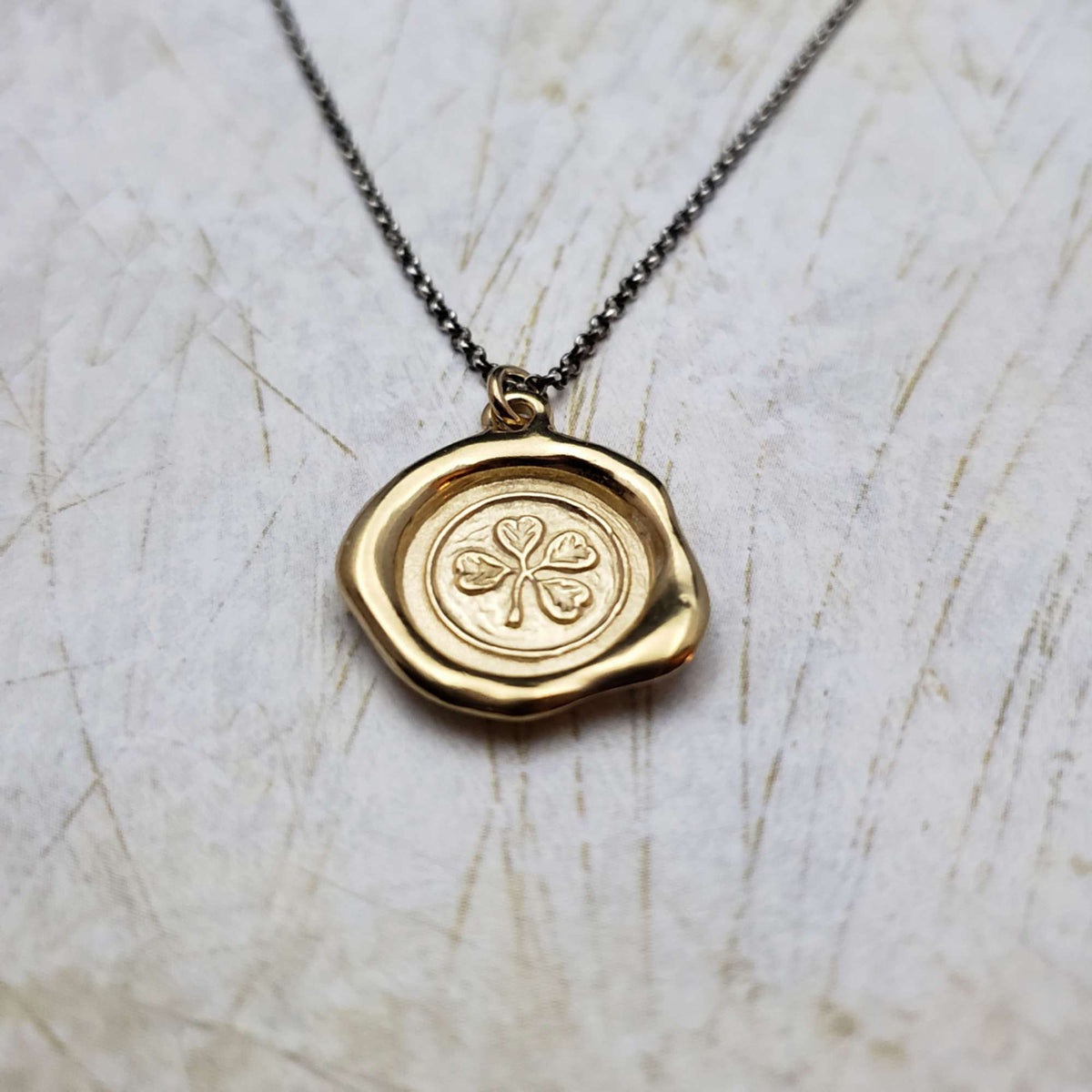 Four Leaf Clover Necklace in Gold Vermeil