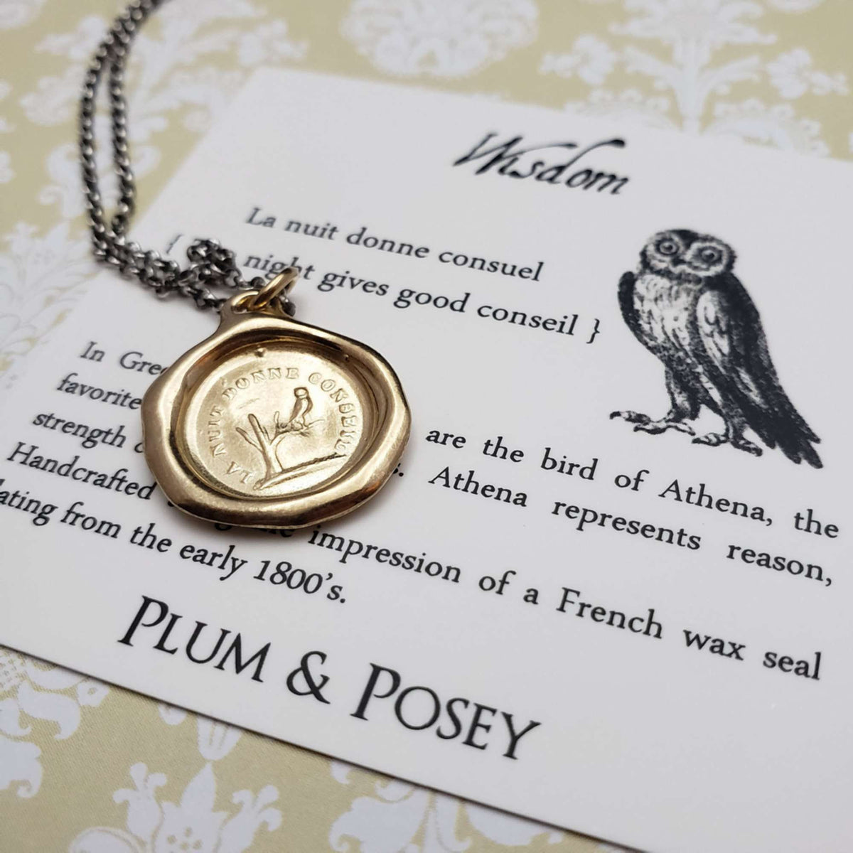 Owl - The night is full of wisdom in Gold Vermeil