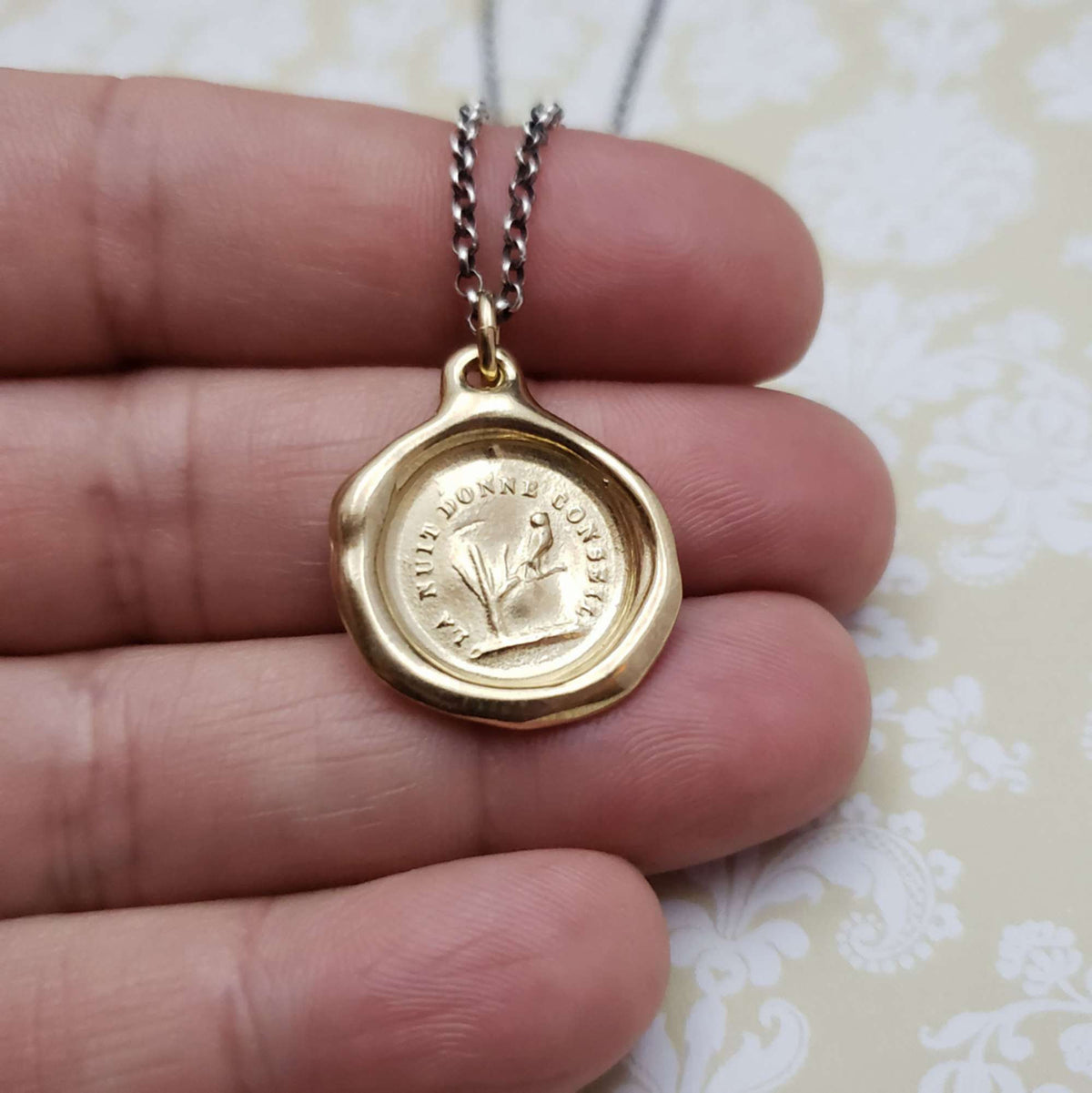 Owl - The night is full of wisdom in Gold Vermeil