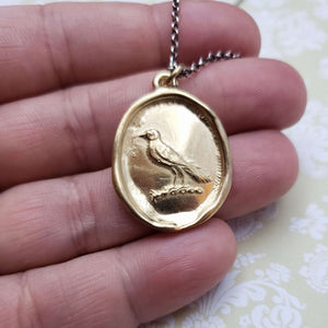 Nevermore Raven in Gold Vermeil