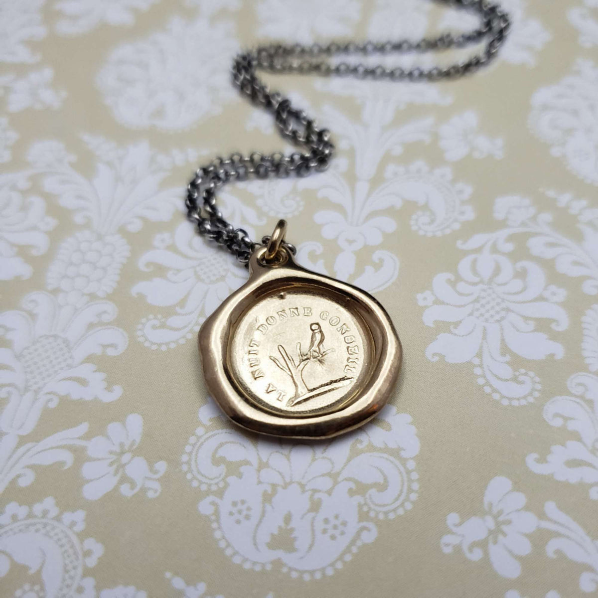 Owl - The night is full of wisdom in Gold Vermeil