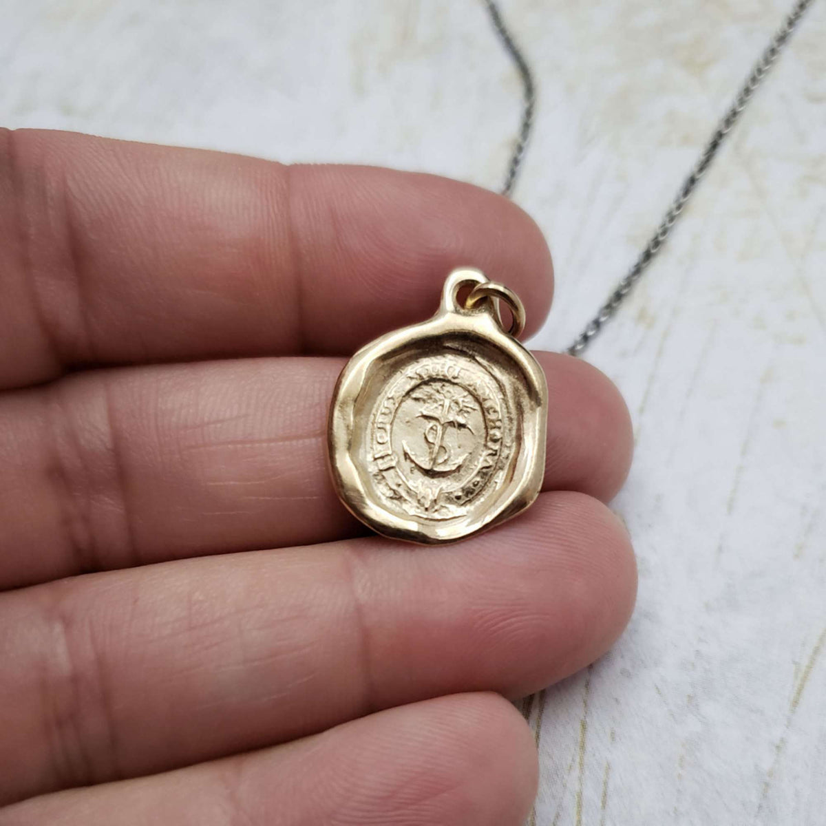 Anchored Cross Necklace in Gold Vermeil