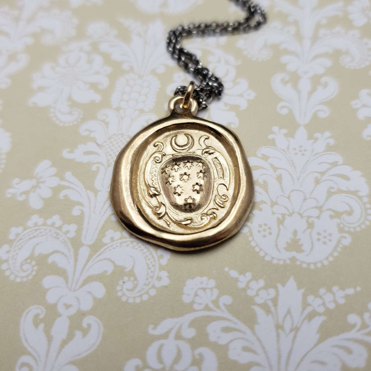 Moon &amp; Stars in Gold Vermeil