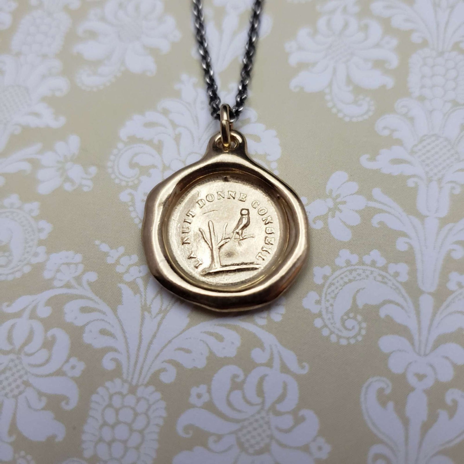 Owl - The night is full of wisdom in Gold Vermeil