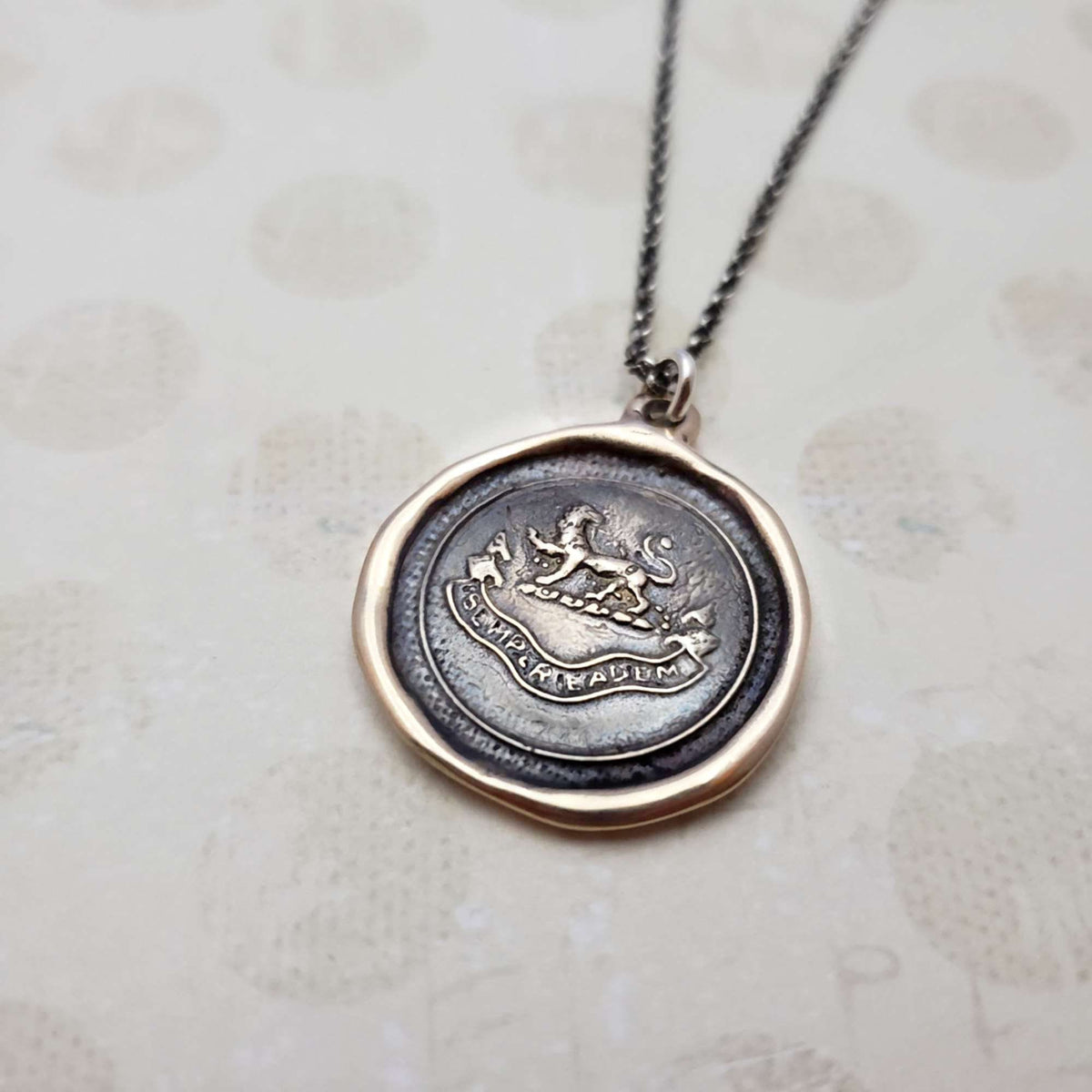 Lion Semper Eadem - Latin  &#39;Always the Same&#39; in bronze