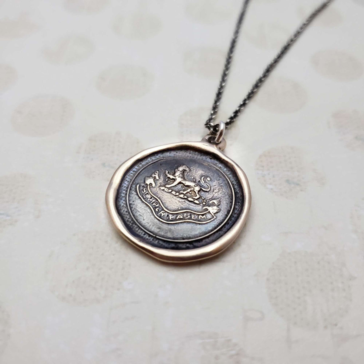 Lion Semper Eadem - Latin  &#39;Always the Same&#39; in bronze