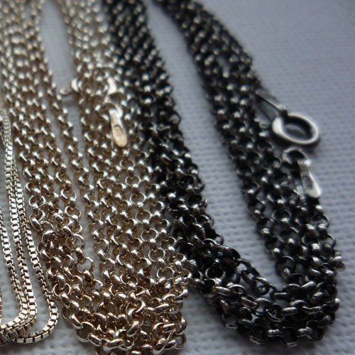 Sterling Silver Antiqued Rollo Chain