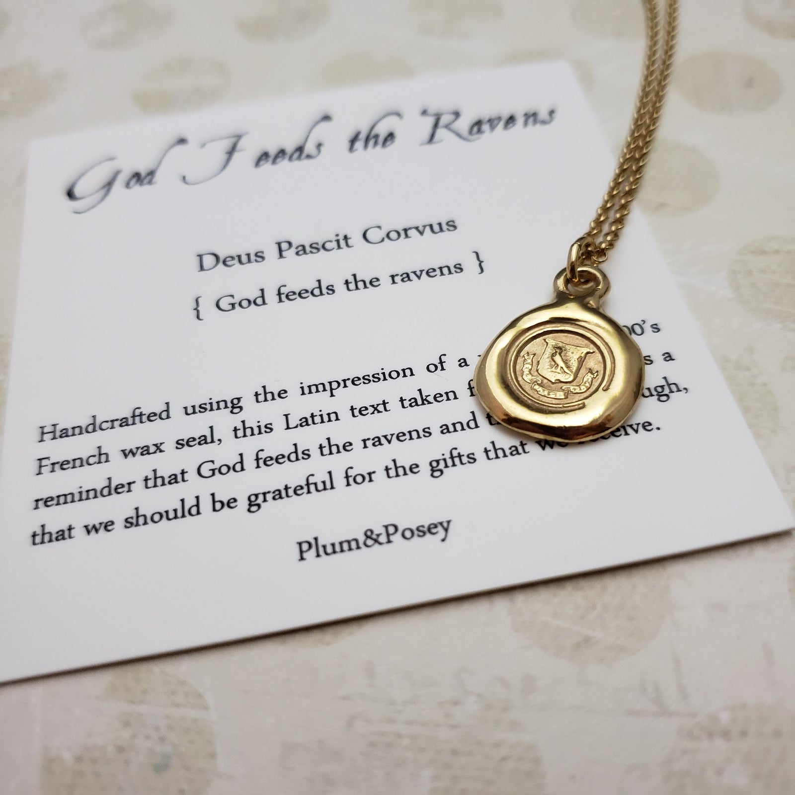 Mini Raven - God Feeds the Ravens in Gold Vermeil