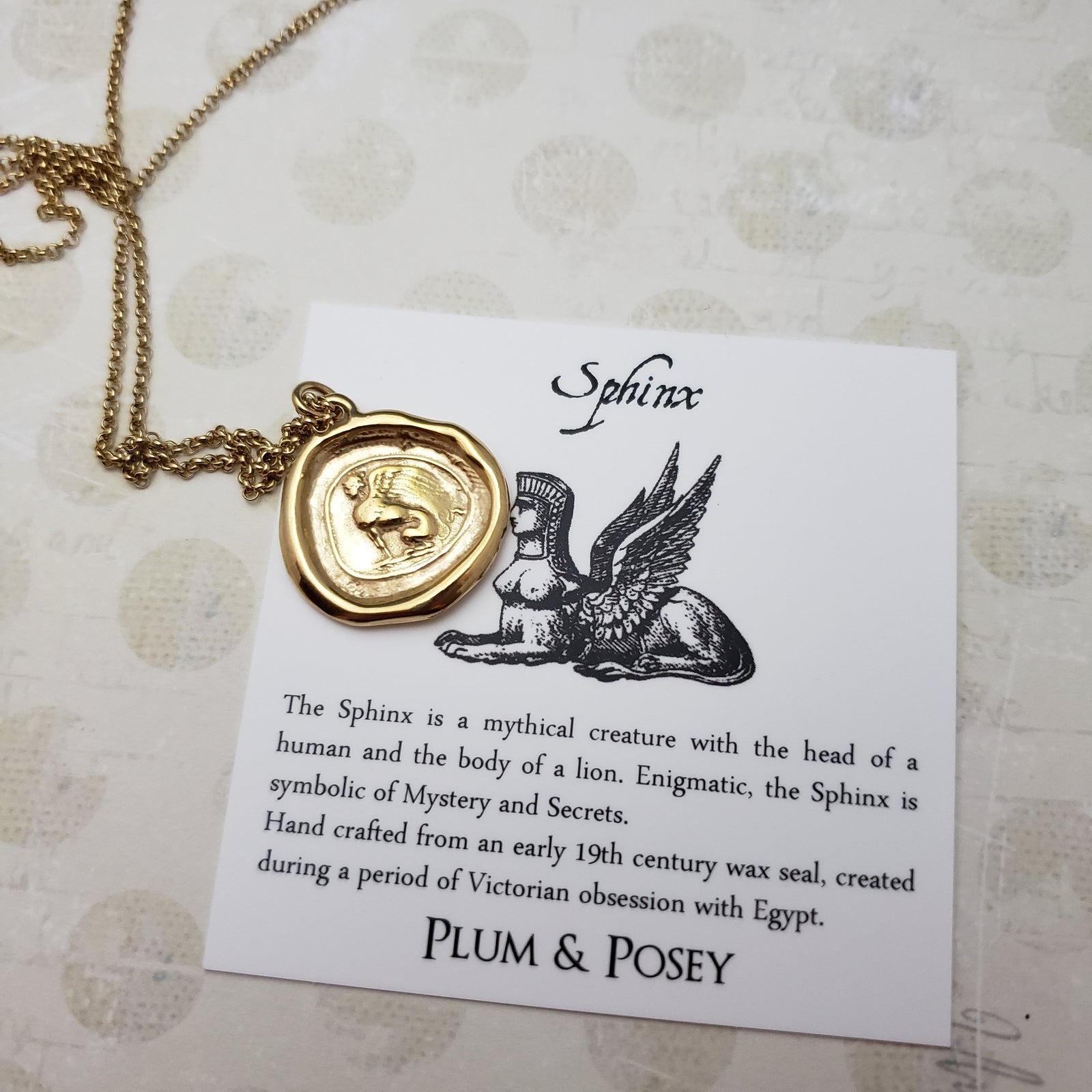 Sphinx - Mystery & Enigma in Gold Vermeil