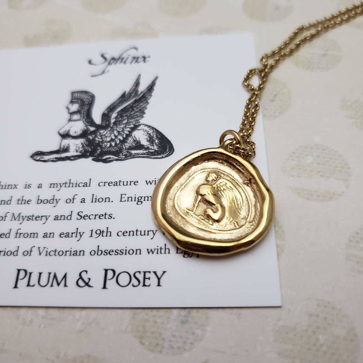 Sphinx - Mystery &amp; Enigma in Gold Vermeil