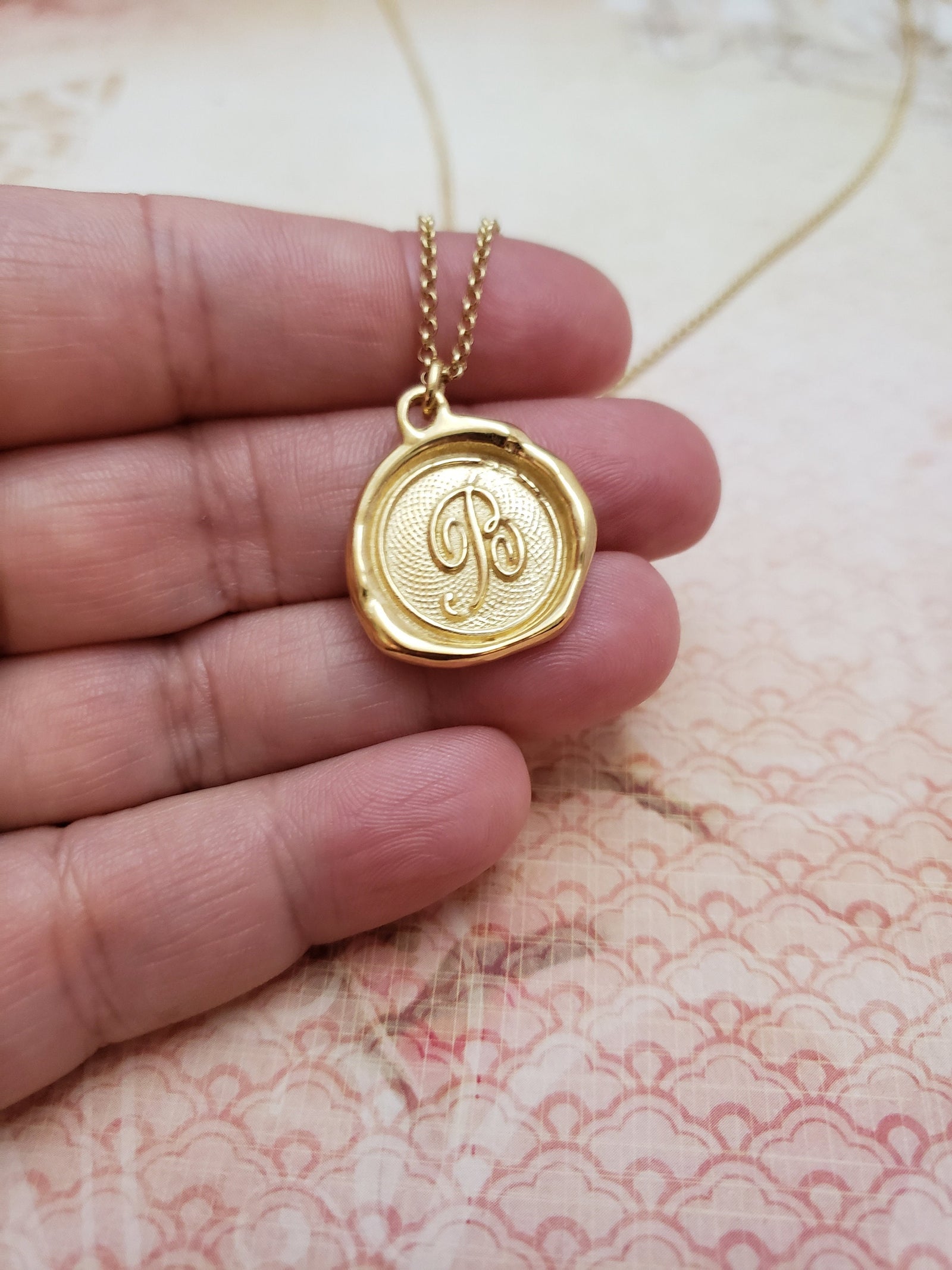 Letter B in Gold Vermeil