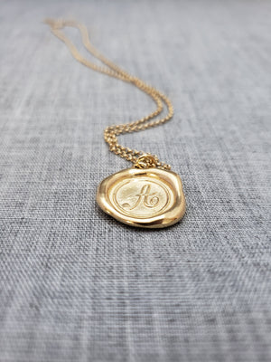 Letter A in gold vermeil