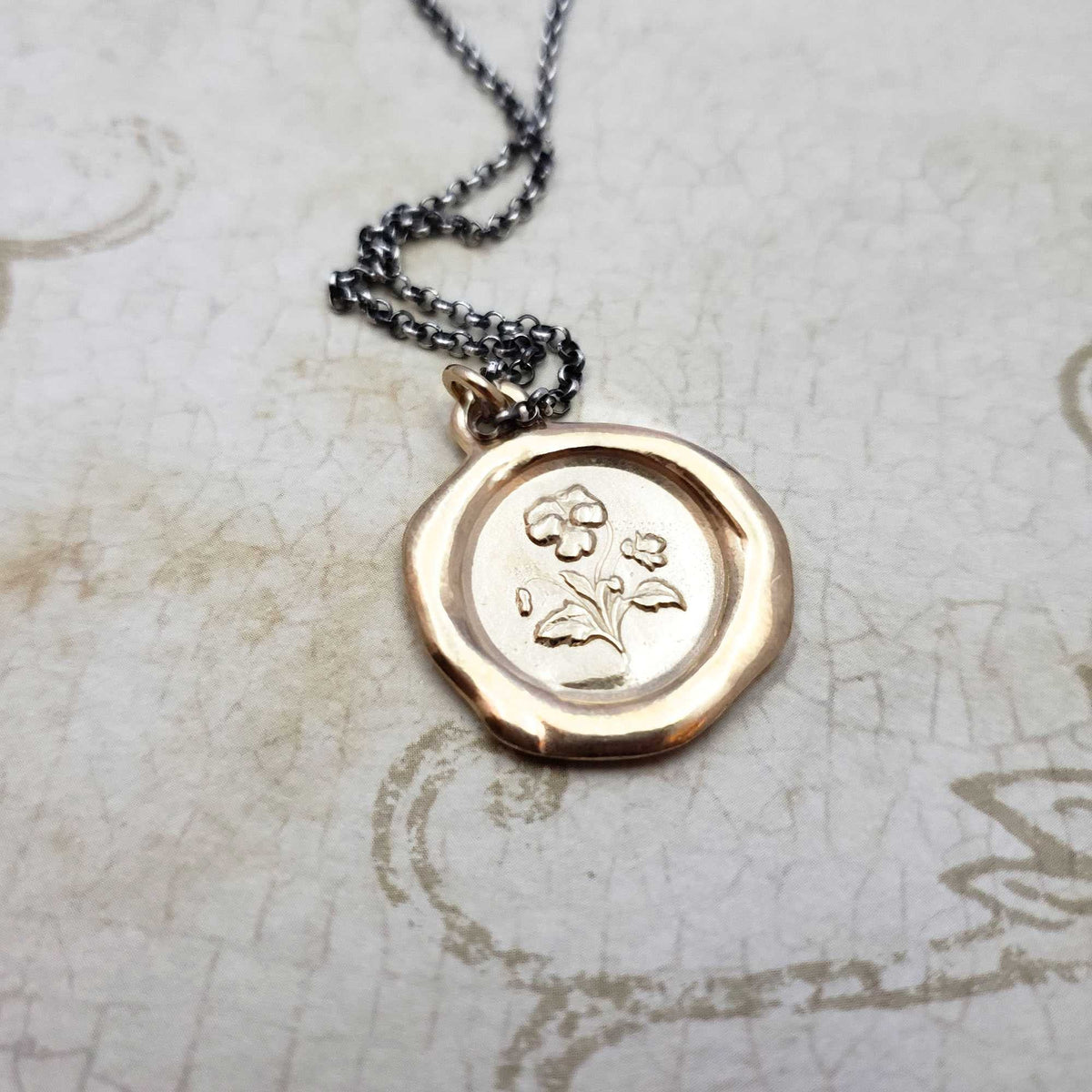 Pansy - Think of Me in Gold Vermeil