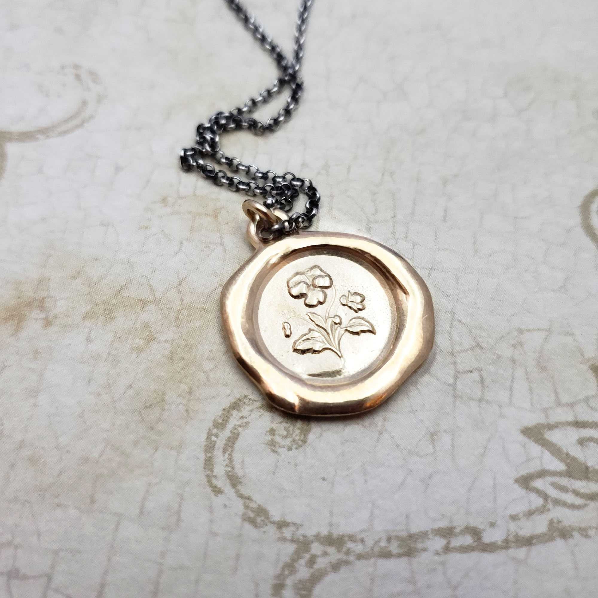 Pansy - Think of Me in Gold Vermeil